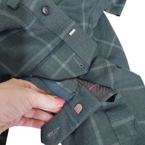 Sean John | 42x32 Green Plaid Preppy Trouser Slacks Pants - Picture 6 of 8